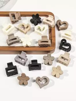 20 шт. нейтральных маленьких зажимов-крабиков для волос для женщин, набор для укладки волос различных стилей, прямоугольные зажимы с цветами, аксессуары для густых волос