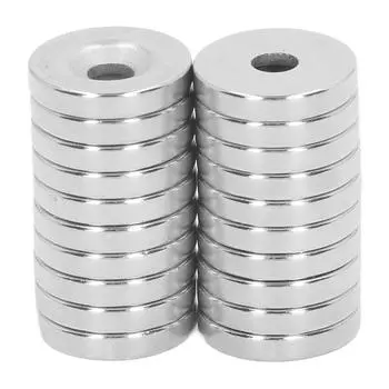 20 шт. неодимовые дисковые магниты, сильные 4 мм с потайным отверстием, редкоземельные элементы для инструментальной комнаты, научного ремесла Offi