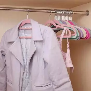 20 шт. нескользящая одежда пальто бархат Hanr юбка вешалка шкаф для хранения крючки роскошные флокированные брюки брюки одежда стойка шкаф светло-серый