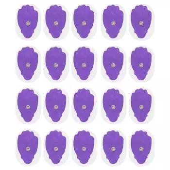 20 шт. нетканые пуговичные электродные подушечки ручной формы для массажной терапии TENs EMS фиолетового цвета
