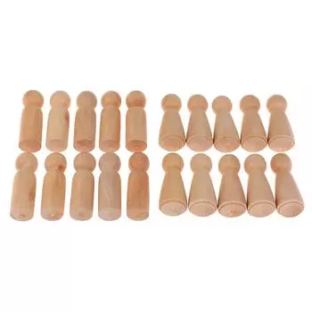 20 шт. незаконченных деревянных кукол-прищепок, деревянные крошечные куклы, тела, украшения для людей