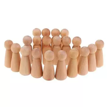 20 шт. незаконченных деревянных кукол-прищепок, деревянные крошечные куклы, тела, украшения для людей