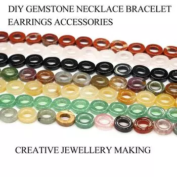 20 шт./нитка модные овальные бусины из драгоценных камней, энергетические натуральные хрустальные бусины-разделители для изготовления ювелирных изделий своими руками для женщин и мужчин, ожерелий, сережек, 20 см 1String/20cm