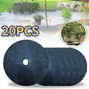 20 шт. новые коврики для защиты деревьев от сорняков, ткань для экологического контроля, мульчирующее кольцо, круглый барьер от сорняков, покрытие для растений для внутреннего и уличного сада 25*3-3PCS