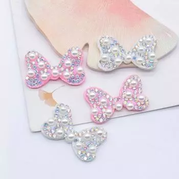 20 шт., новые стразы, мягкие нашивки для галстука-бабочки для скрапбукинга, поделки, декоративные аппликации, орнамент, аксессуары разноцветный