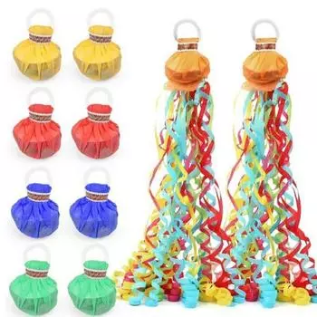 20 шт. одноразовых разноцветных бумажных серпантинов без беспорядка, конфетти-серпантины для празднования дня рождения, свадьбы, вечеринки 20PCS