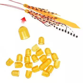 20 шт. оранжевые цилиндрические пластиковые направляющие детали Snapper, силиконовые юбки и резиновый галстук, фиксированная крышка, аксессуары для приманок для морской рыбалки