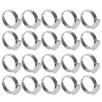 20 шт. Основа для плоского кольца, регулируемая, из нержавеющей стали, полуфабрикат, аксессуары для DIY ювелирных изделий, 12 мм