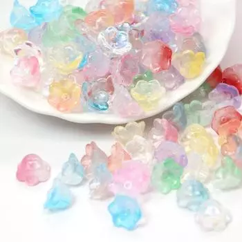 20 шт. Ожерелье Цветок Красочные Бусины Изготовление Браслета DIY Ювелирные Изделия Аксессуар Подвеска фиолетовый