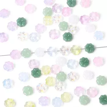 20 шт./пакет 10 мм стеклянные бусины в виде цветов, очаровательные бусины-разделители для серег, ожерелья, изготовления ювелирных изделий своими руками