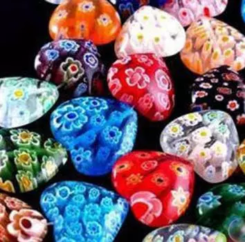 20 шт./пакет 8 мм цветная глазурь сердце миллефиори стеклянные бусины для DIY ожерелье браслет аксессуары для изготовления ювелирных изделий