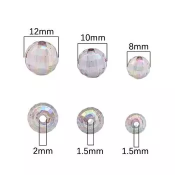 20 шт./пакет акриловые блестящие прямые отверстия цвета специальный класс 96 лицо земляные бусины DIY браслет ожерелье серьги ювелирные аксессуары 8mm 20pcs/bag