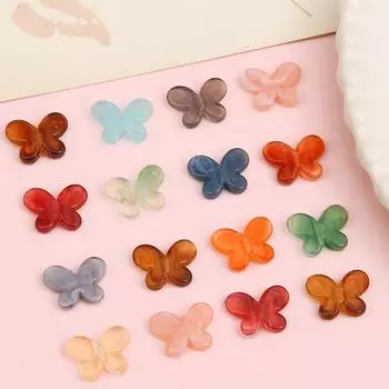 20 шт./пакет акриловый полупрозрачный градиент бабочка бисер DIY браслет ожерелье аксессуары для изготовления ювелирных изделий 17x13mm 20pcs/bag