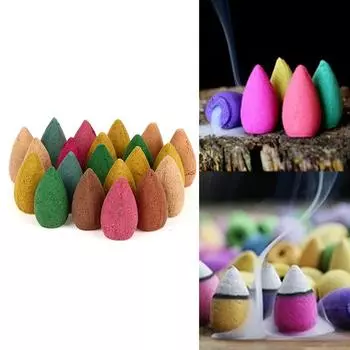 20 шт./пакет, красочные конусы для благовоний для аксессуаров для башни с обратным потоком, благовония