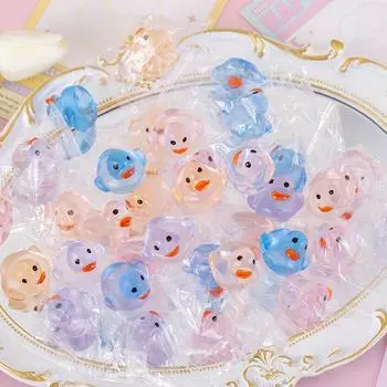 20 шт./пакет, прозрачные игрушки для снятия стресса в виде утенка, креативные мини-игрушки для снятия стресса в виде хрустальной утки, милые мультяшные игрушки для снятия стресса onesize