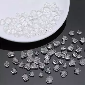 20 шт./пакет Прозрачные стеклянные бусины специальной формы для самостоятельного изготовления браслетов, ожерелий, сережек, ювелирных изделий, аксессуаров 9x9mm 20pcs/bag