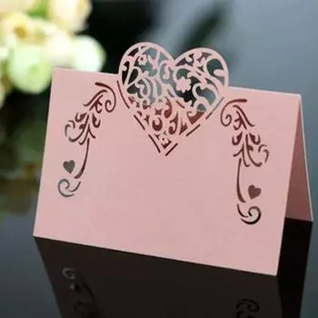 20 шт./пакет розовые/фиолетовые карточки с именами в форме сердца для свадебных приглашений на украшение стола для вечеринки свадебные аксессуары для декора 20PCS Pink
