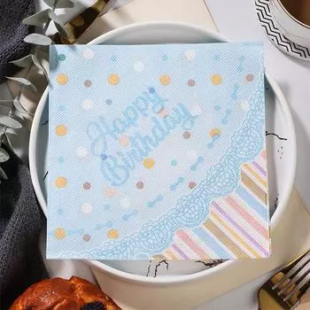 20 шт./пакет синие тематические печатные салфетки для ужина бумажные одноразовые с днем рождения украшение для детского душа 20pcs