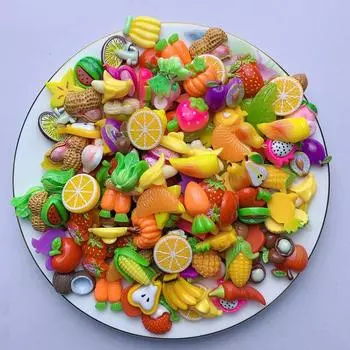 20 шт./пакет, смешанный стиль, милые фрукты и овощи, смола для дизайна ногтей, чехол для телефона, шпилька для холодильника, ручная работа, сделай сам, подвески, аксессуар, украшение