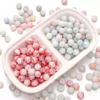 20 шт./пакет стеклянные имитированные водные красители внутренние фарфоровые бусины DIY браслет ожерелье серьги ювелирные аксессуары 10x8mm 20pcs/bag