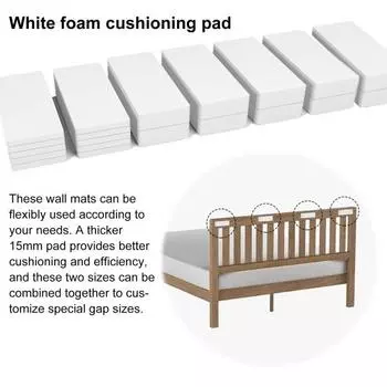 20 шт. пенопластовых амортизирующих прокладок, утолщенное шумоподавление для каркасов кроватей, самоклеящиеся защитные покрытия для стен высокой плотности толщиной 15 мм и 5 мм белый