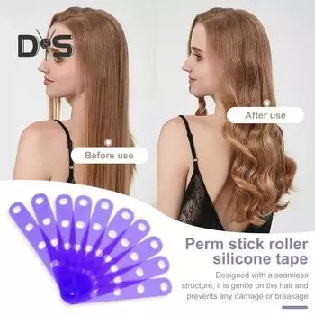 20 шт., Пермская резинка, бесследная холодная волна, стержень для завивки волос, бигуди, плоские спиральные кудри, завивка волос, силиконовый ремешок, женские инструменты для укладки волос фиолетовый