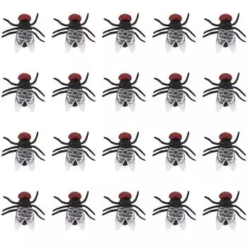 20 шт. Пластиковые имитационные игрушки-мухи для вечеринки на Хэллоуин, шутка, модель мухи, набор аксессуаров для игрушек