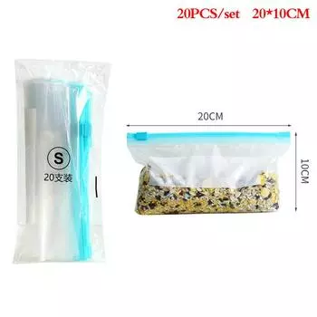20 шт., пластиковые упаковочные пакеты, пакет для хранения продуктов, многоразовый пакет для заморозки сэндвичей, кухонный холодильник, сохранение продуктов питания 20PCS 20*10CM