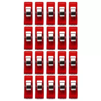 20 шт., пластиковые зажимы для лоскутных одеял, набор зажимов для шитья, RD красный