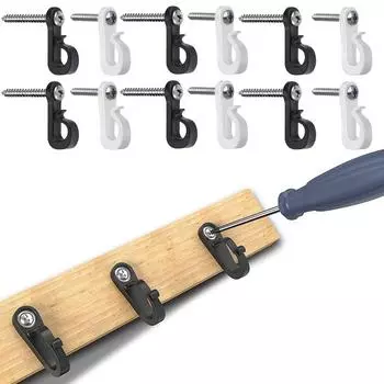 20 шт. пластиковый крючок для садовых растений, крючок для вешалки из нержавеющей стали, настенные крючки для декора 20pcs чёрный