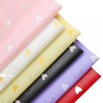 20 шт. Подарочная упаковка DIY Букет День святого Валентина Цветочная упаковочная бумага Упаковочный материал Цветочная упаковка 57x57 см Печать с любовью