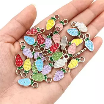 20 шт., подвеска из масляного сплава с фруктами, подвески, бусины для DIY, ожерелье, кулон, изготовление ювелирных изделий, браслет, ювелирный аксессуар 9mm*20mm 20pcs/lot синий