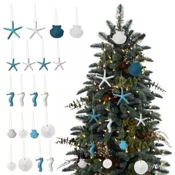 20 шт. подвеска из смолы с изображением морской жизни, искусственная морская звезда, ракушка, морской конек, подвесные украшения