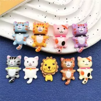 20 шт., подвеска в виде кошки, браслета, ожерелья, серег, кабошонов из смолы с плоской задней частью, скрапбукинг, украшения One Size бежевый