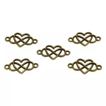 20 шт., подвески «Бесконечность любви», принадлежности для ювелирных изделий, цвет античной бронзы, бренд: WYISYWG 13x25 мм
