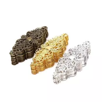 20 шт. подвески филигранные цветочные обертки соединители металлические смешанные для украшений скрапбукинг ремесла ювелирные изделия своими руками аксессуары 61X24 мм бронзовый