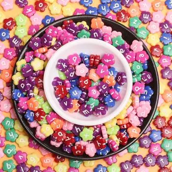 20 шт., подвески из бисера, 10,5 мм, свободные бусины, микс, AZ, буквы алфавита, бусины, бусины в форме цветка, аксессуары для подвесок