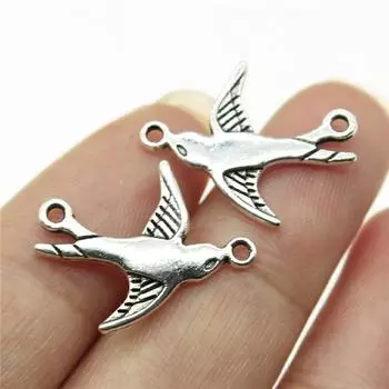 20 шт. подвески Ласточка птица разъем 20x17 мм DIY ретро ювелирные изделия браслет ожерелье античное серебро цвет кулон