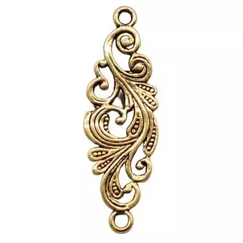 20 шт. подвески-подвески с разъемом Jewelri цвета антикварного золота 30х10 мм