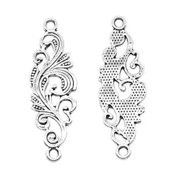 20 шт., подвески-разъемы для детей, ремесло, цвет антикварного серебра, бренд: WYISYWG 30x10 мм
