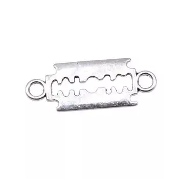 20 шт., подвески с разъемом лезвия бритвы, подвеска, античное серебро, цвет 29X11 мм