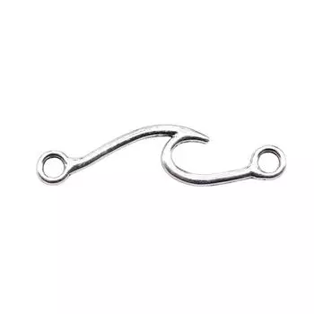 20 шт., подвески с волнистым соединителем, подвески, античное серебро, цвет цинкового сплава, 31X8 мм