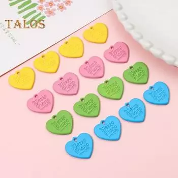 20 шт., подвески в форме сердца, красочные любовные акриловые подвески на День святого Валентина, подвески, брелки, ожерелье, серьги, кулон, сделай сам, ювелирные изделия, ремесла розовый