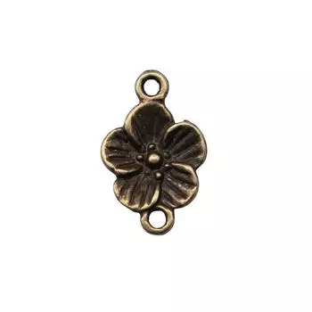 20 шт., подвески в виде цветка, компоненты ювелирных изделий, аксессуары, античная бронза, цвет цинкового сплава, 17X11 мм