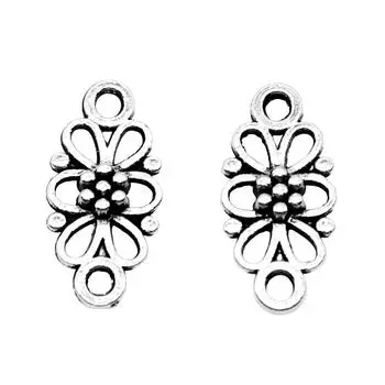 20 шт., подвески в виде цветка, компоненты ювелирных изделий, аксессуары, античное серебро, цвет цинкового сплава, 16X8 мм