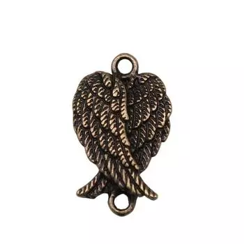 20 шт., подвески в виде крыльев ангела, подвески, античная бронза, цвет цинкового сплава, 11X19 мм