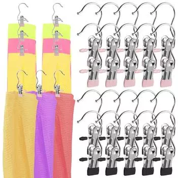 20 шт. подвесной держатель для шкафа, вращающийся на 360°, органайзер для ножек из нержавеющей стали, вешалка для обуви, экономящая место, одинарный зажим