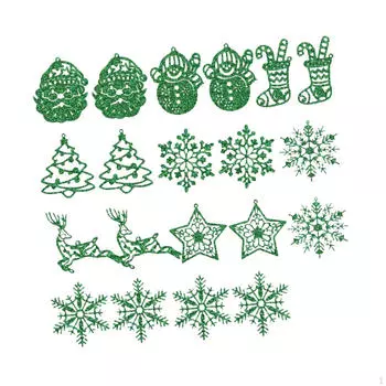 20 шт. подвесные украшения для рождественской елки, рождественские украшения, снежинки, декоративные подвески-шармы для