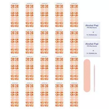 20 шт. Полуотвержденные гелевые полоски для ногтей Долговечные Легко наносятся и удаляются Требуется УФ-лампа Самоклеящиеся наклейки для ногтей Водонепроницаемые Декоративные обертывания для ногтей A