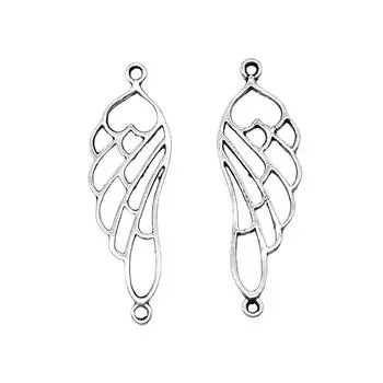 20 шт. полые крылья бабочки ангела соединитель подвески женские ювелирные изделия античное серебро цвет бренд: WYISYWG 10x32 мм